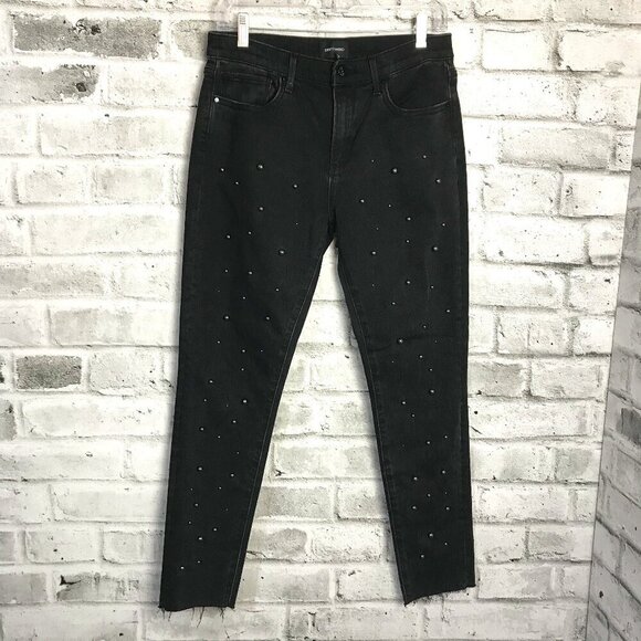 Black Studded Women's Jeans - Picture 1 of 16